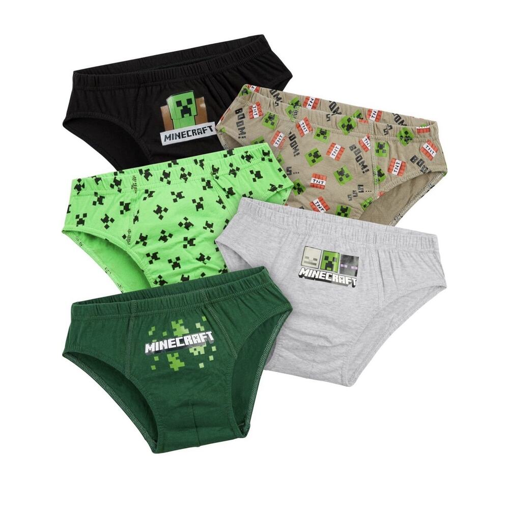 Minecraft Boys Briefs, Pack of 5 Cotton Underwea 9/10